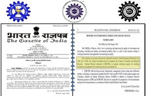 Gazette notification of Ministry of Environment, Forest and Climate Change (MoEF&CC) regarding testing calibration and certification of pollution monitoring equipment