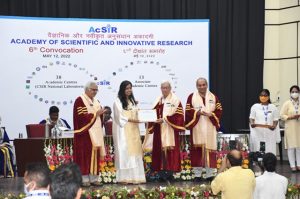 Academy of Scientific & Innovative Research (AcSIR) best Ph.D. thesis award to Dr. Srishti Jain in the 6th Convocation Ceremony held on 12.05.2022 at CSIR-NPL